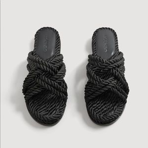 Mango Interwoven cord sandals